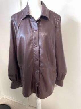 Chico’s dark burgundy faux jacket/shirt.